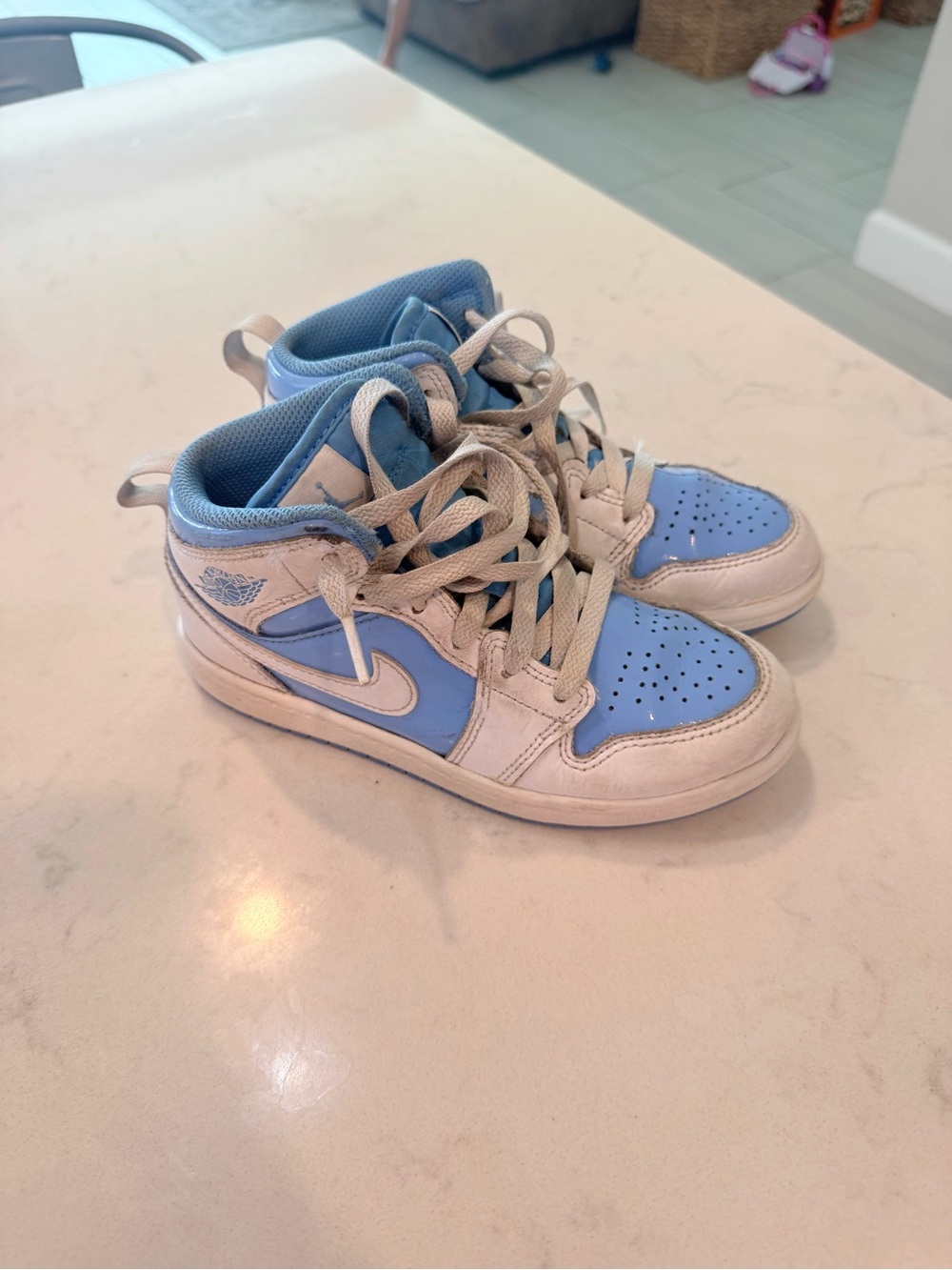Nike Kids Blue and White High-Top Sneakers